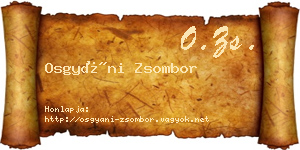 Osgyáni Zsombor névjegykártya